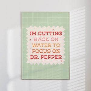 Dr. P Print | Matte Vertical Posters, Preppy Dorm Poster, Green Retro Wall Art, Trendy Wall Print, Dr. Pepper Art, Printed y2k Posters