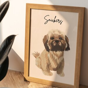 Custom Digital Pet Portrait | Personalized Pet Portrait from Photo, Pet Memorial, Personalized Gift, 5th Anniversary Gift, Roommate Gift