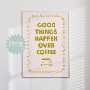 Over Coffee Poster | digital download, digital wall art, coffee poster, coffee cart decor, coffee cart, espresso poster, coffee poster art
