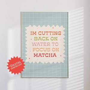 Matcha Lover Poster | Digital Download, Preppy Girl Dorm Poster, Retro Wall Art, Trendy Girls Wall Print, Sweet Tea Art, Digital y2k Poster
