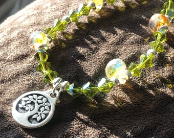 Silver and Crystal Beaded Bracelet