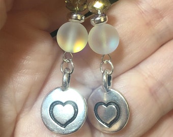 Swarovski Crystal and Rainbow Glass Earrings