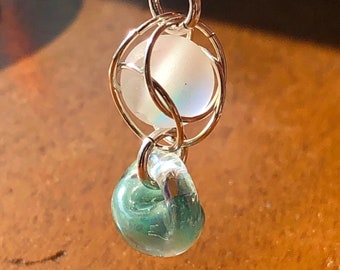 Captured Rainbow Glass, sterling silver and lampwork glass necklace