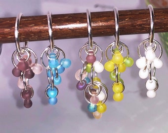 Glass Fringe Bead Stitch Markers (Set of 5)