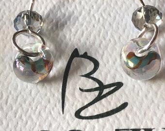 Swarovski Crystal and Lampwork Glass Earrings