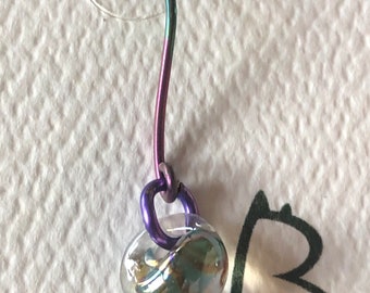 Niobium and Lampwork Glass Earrings