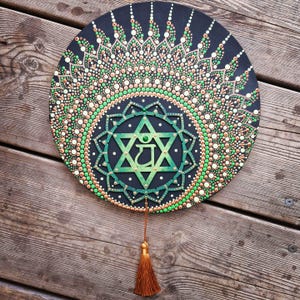 Vibrationsmaltisch, 30 cm, Herzchakra, Heiliges Mandala