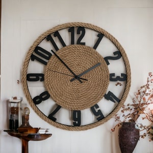 Handcrafted Plywood Wall Clock with Carved Numbers - Stylish and Contemporary Design - Custom Sizes Available