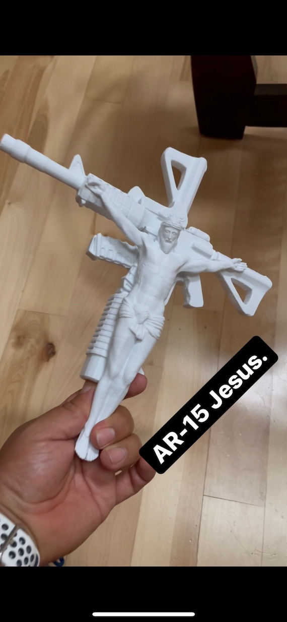 American Jesus, AR-15 Crucifix, Jesus Art, Wall / Jesus Crucifix