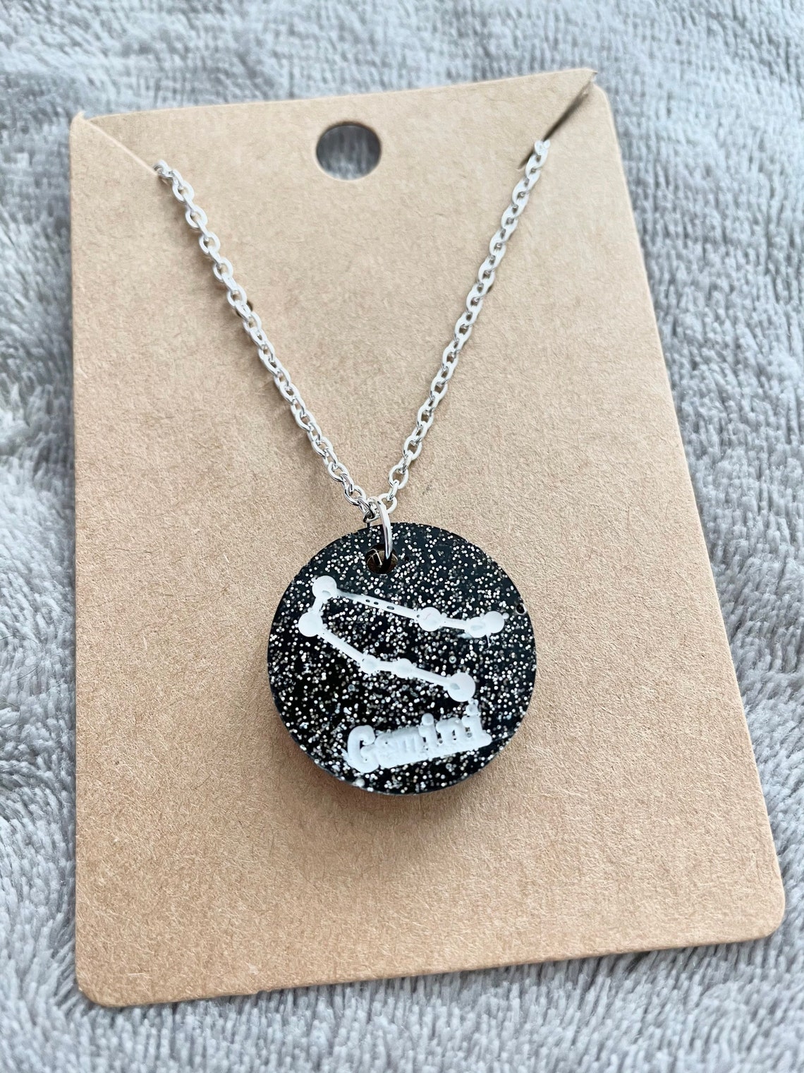 Zodiac resin necklace Etsy
