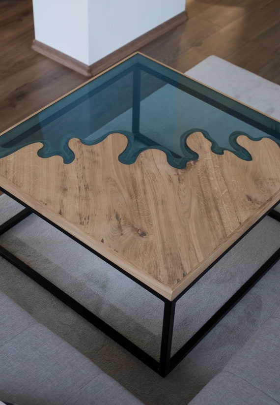 Trend wazig Mis Salontafel houten tafel glazen tafel moderne houten tafel - Etsy Nederland