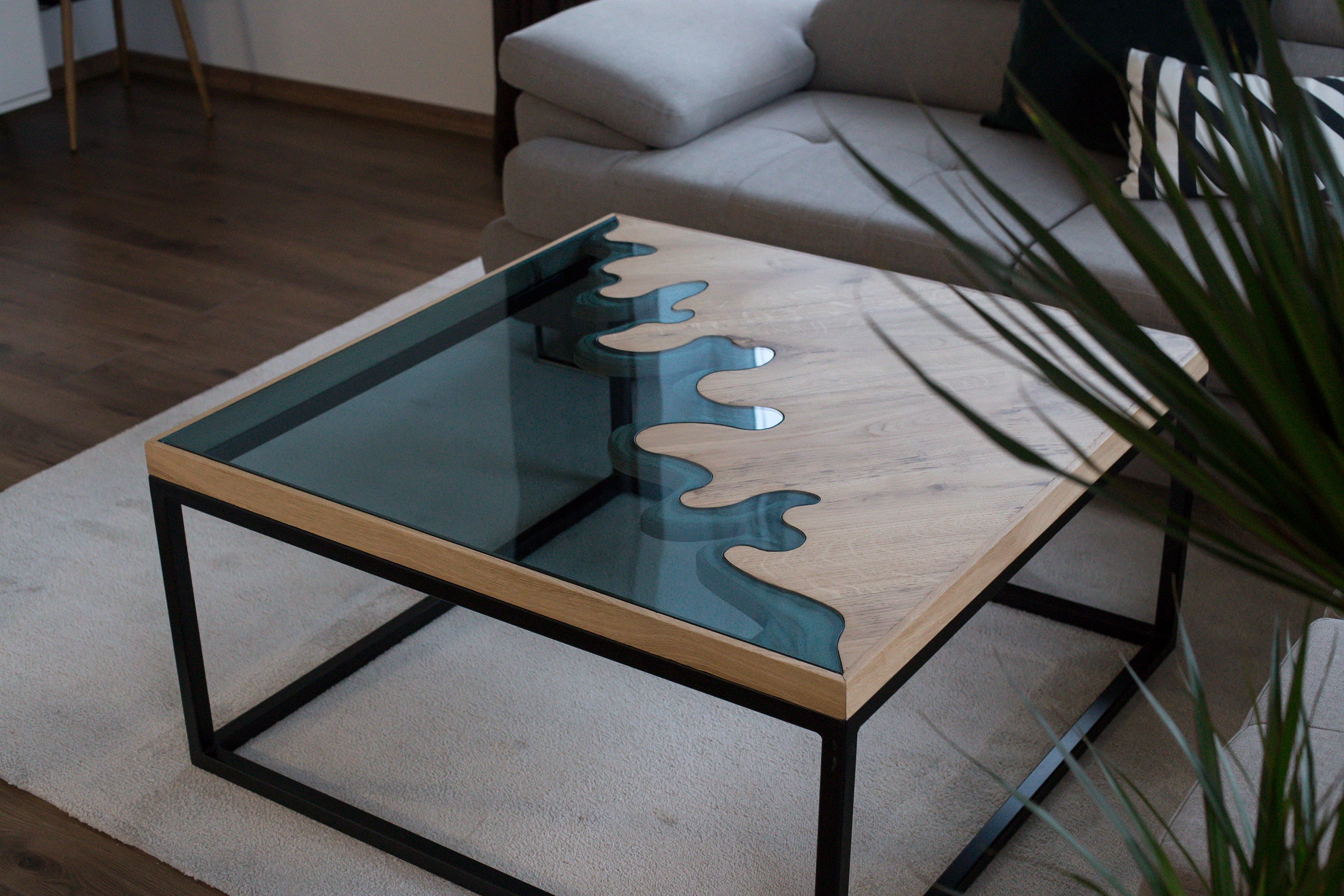 Trend wazig Mis Salontafel houten tafel glazen tafel moderne houten tafel - Etsy Nederland