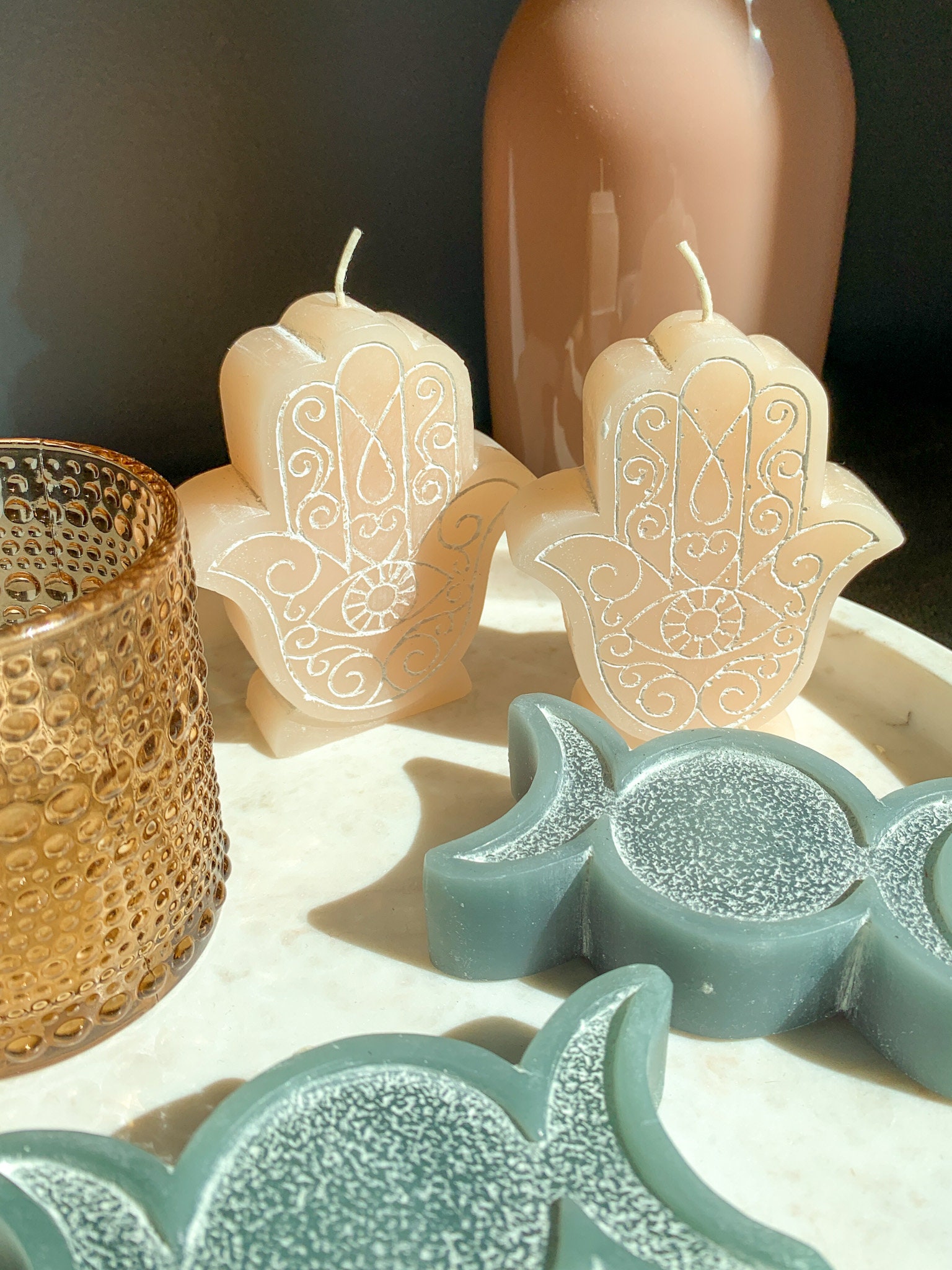 Hamsa Hand Candle Fatima Hand Candle Candles for Good Luck Etsy