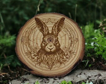 Pagan Hare wood plaque