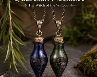 Willow's Guardian Necklace – Witch's Black Salt Protection Pendant, Full Moon Charged, Handmade Jewellery