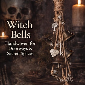Handwoven Witch Bells for Door Protection | Bronze & Silver Chimes