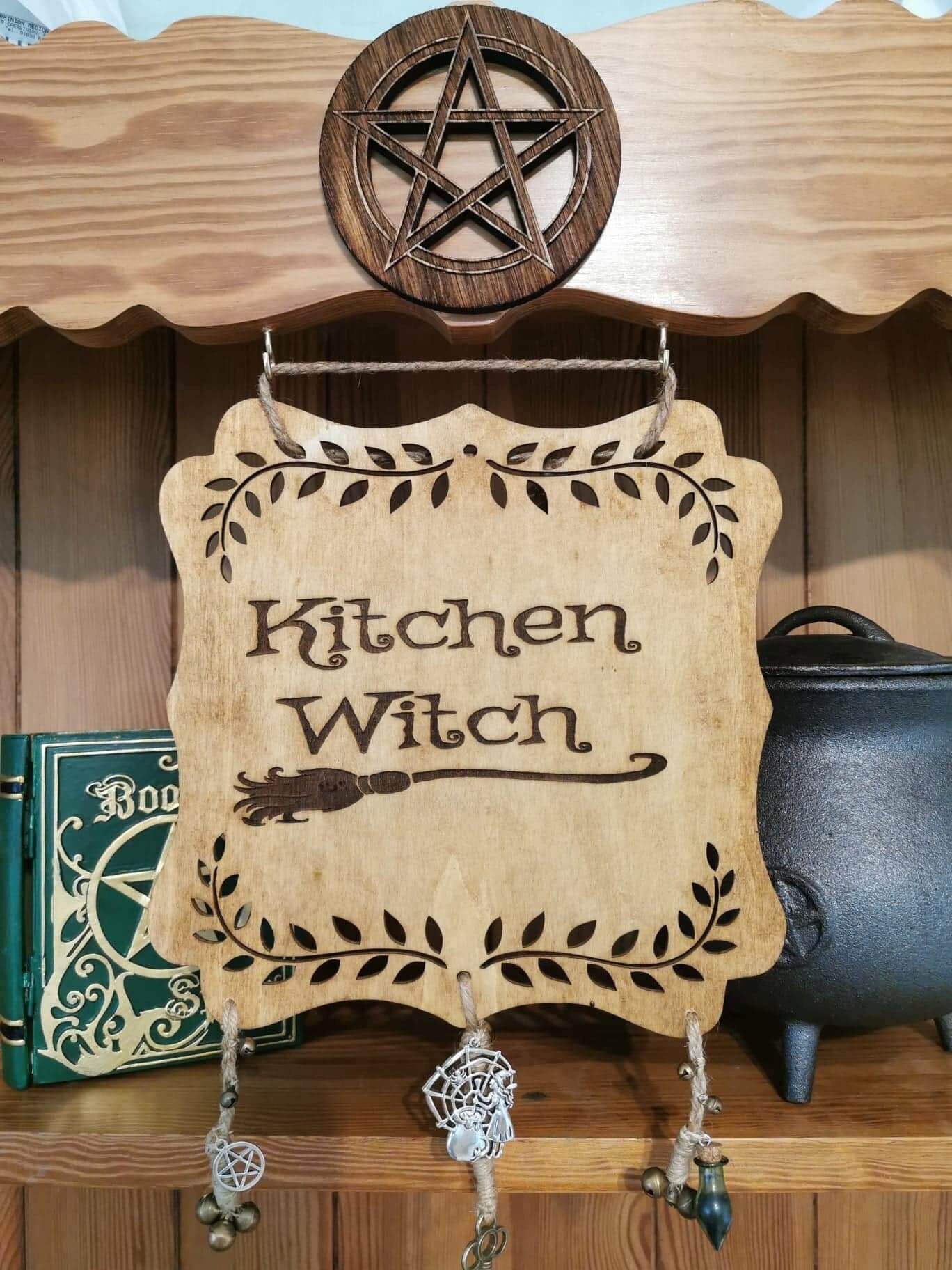 Beautiful Kitchen Witch Wall Plaque with Charms and witches | Etsy