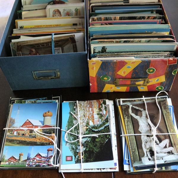 10 Travel Postcards, USA and International Destinations, Mixed Bag Set of (10) Vintage Travel Postcards, Unused Postcards, Postcrossing