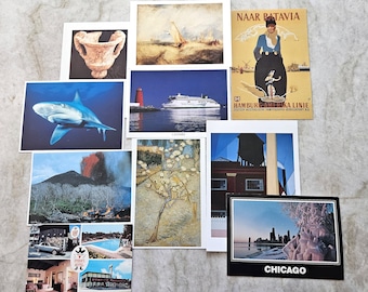 Cool & Quirky Postcards, Mixed Set of 10, For Correspondence Wall Art Postcrossing or Anything you Like, Includes Travel Art Pop Culture Etc