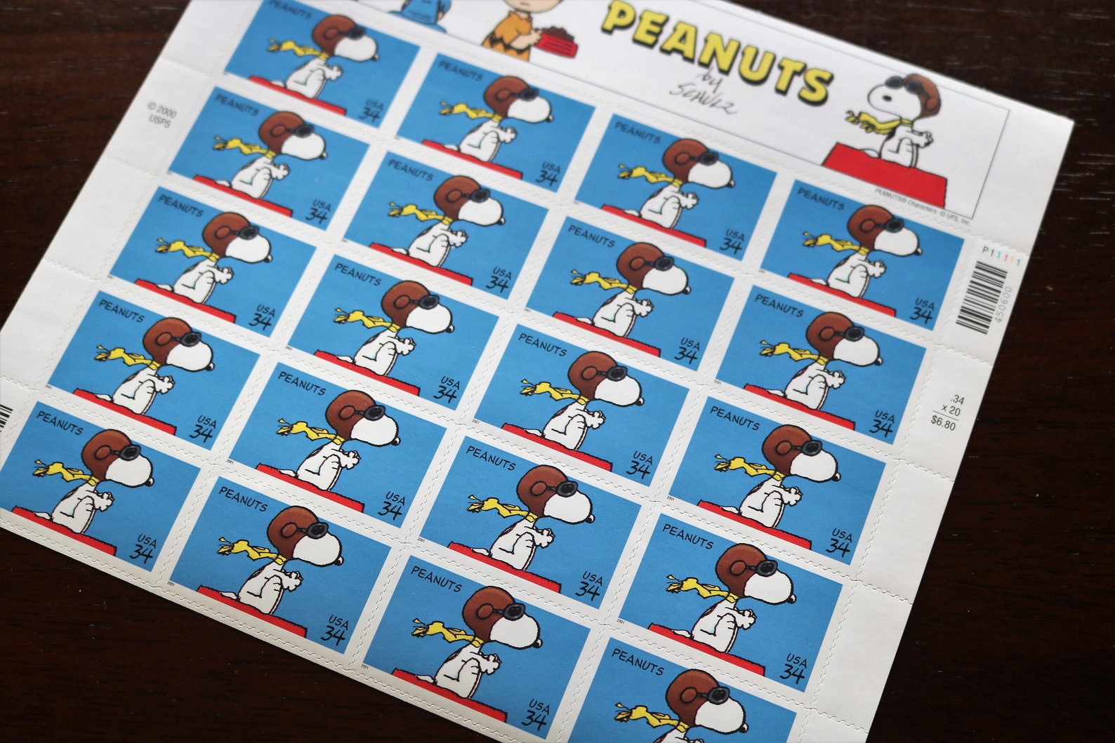 Peanuts Snoopy Postage Stamps Red Baron Scott Code 3507 Etsy