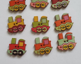 Cars 50 Mixed Vehicles Sewing Buttons Trucks-Airplanes Trains Buttons Colorful Buttons Craft Bus #LMSB-00275 Mixed Button