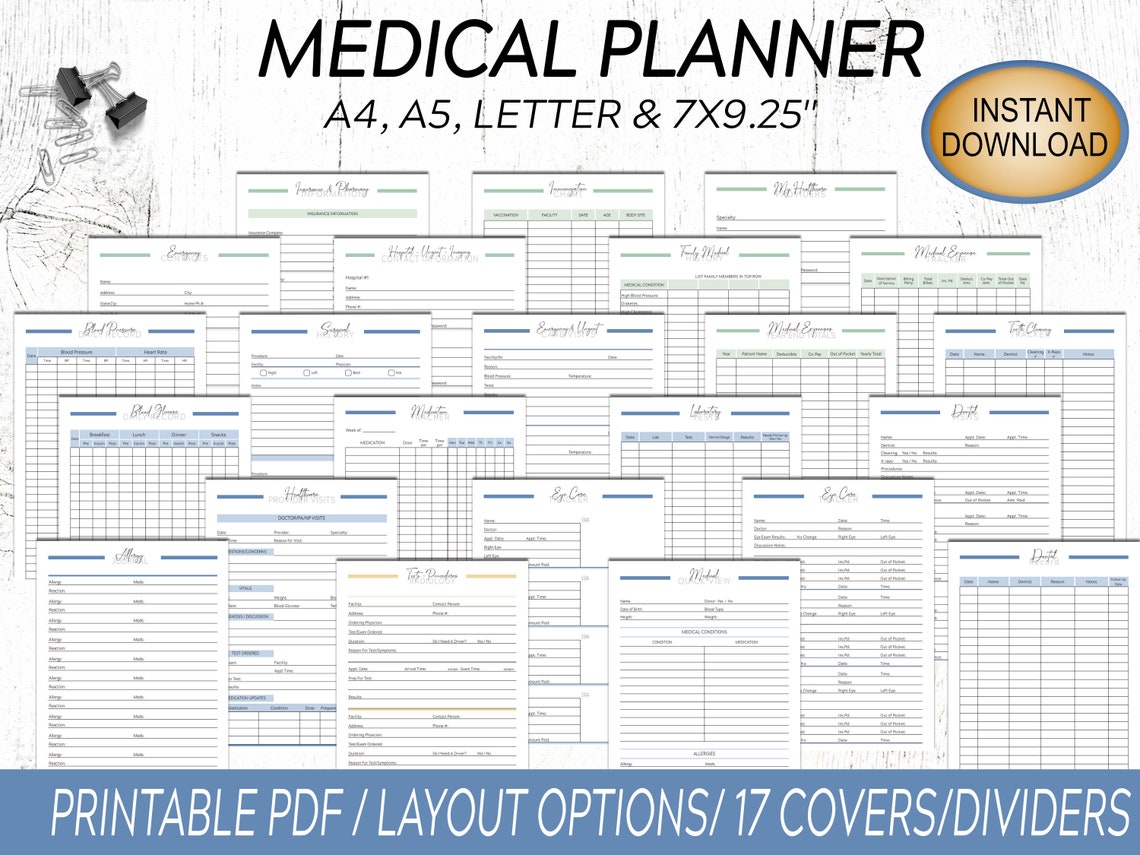 Medical Planner / Medical Printables / Healthcare Planner / - Etsy