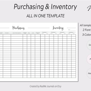 Printable Inventory Template / Inventory Management Trackers ...