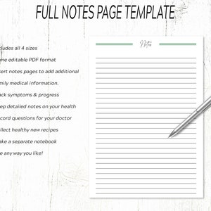 Family Medical History Template: Printable PDF With Notes (A4, A5 ...