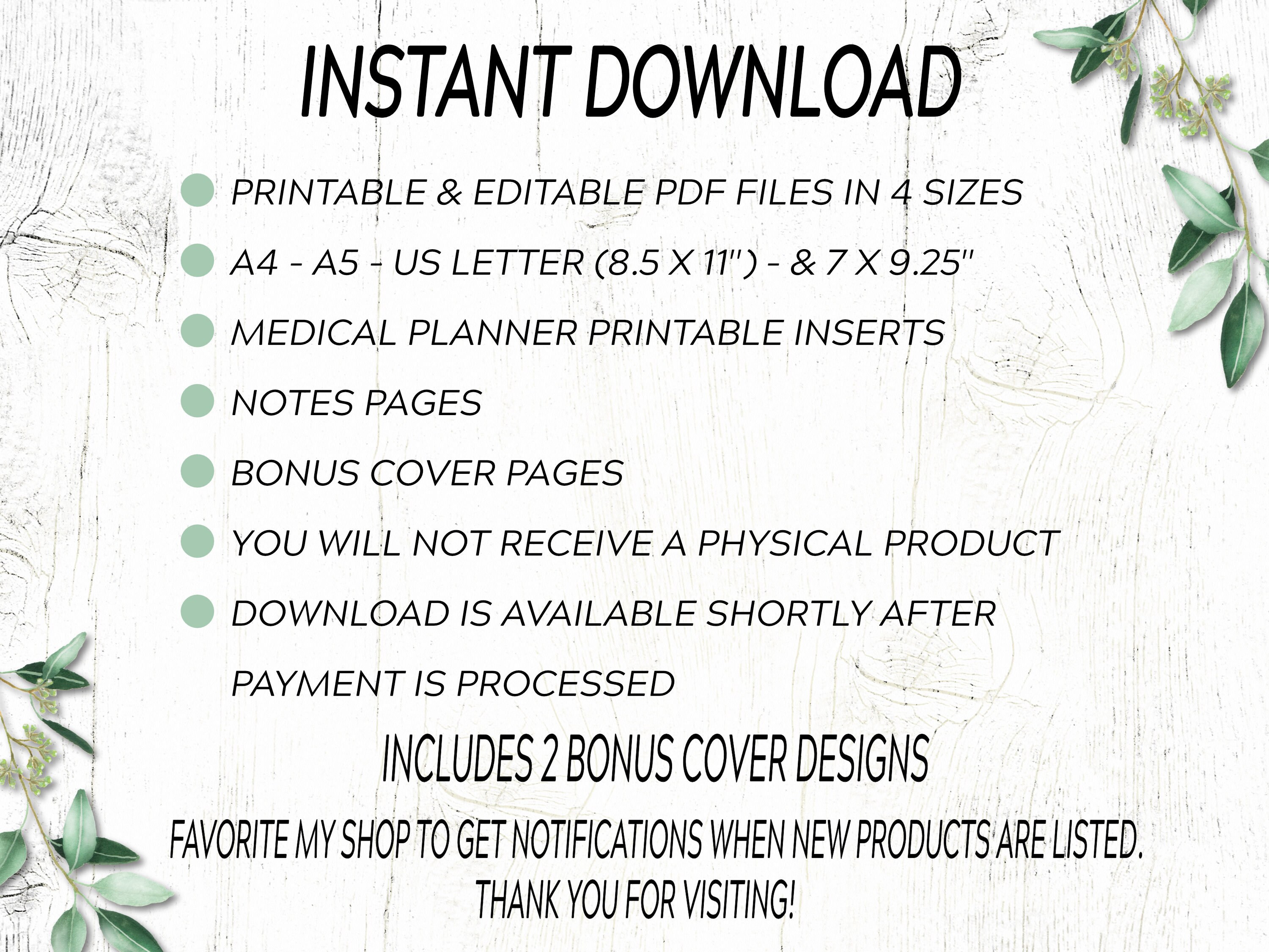 Medical Planner / Medical Printables / Healthcare Planner / - Etsy