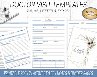 Doctor Visit Log: Healthcare Appointment Tracker with Notes (PDF)
