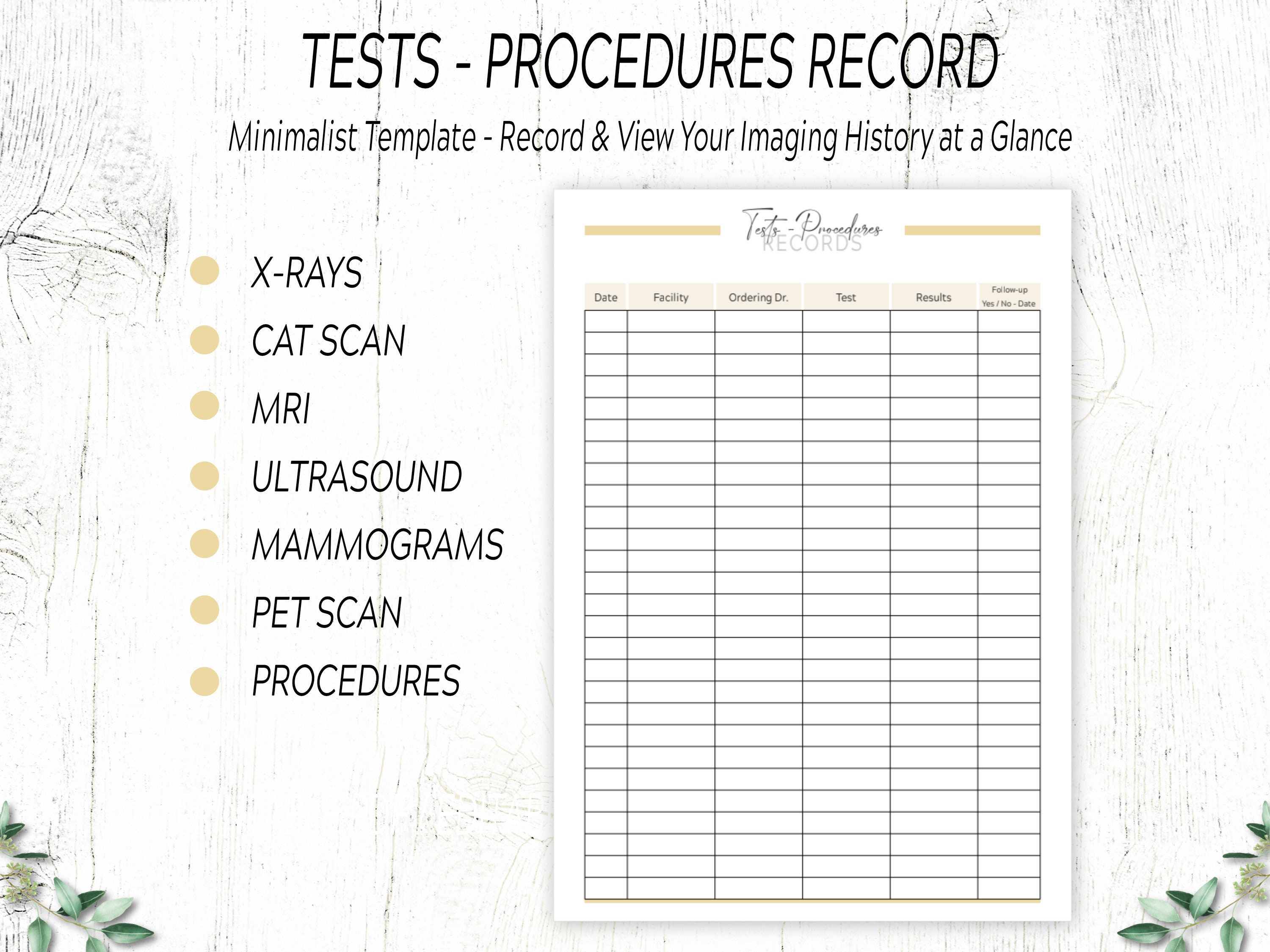 Printable Medical Templates for Radiology Tests &amp; Procedures ...
