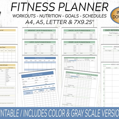 Daily Workout Log / Exercise Printable / Workout Tracker - Etsy
