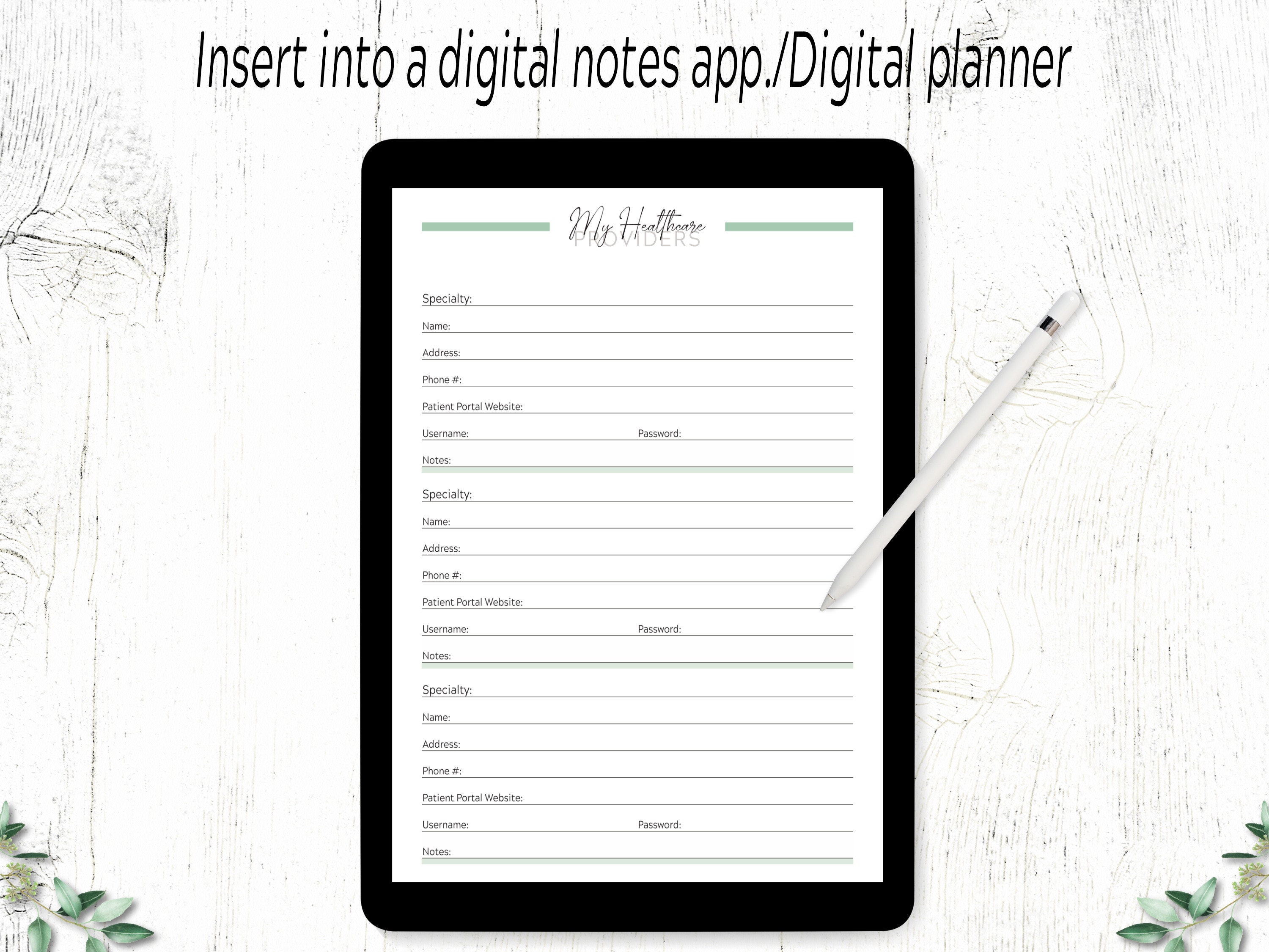 Sample Patient Directory.pdf Medical Contact List Printable: Healthcare Provider Template (PDF) - Etsy