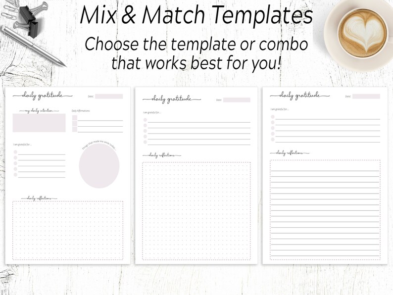 Daily Gratitude Journal / Morning Evening &amp; Daily Gratitude Printables ...