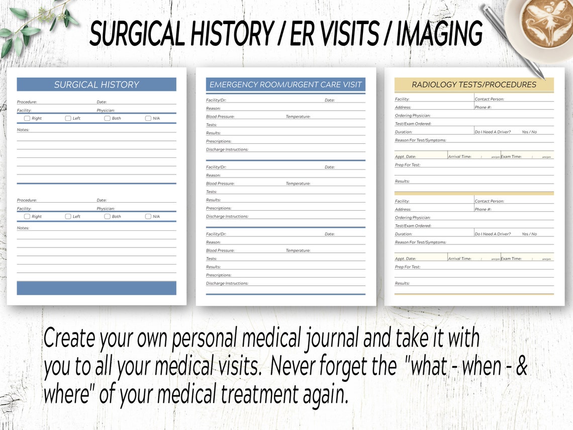 Medical Planner / Medical Printables / Healthcare Planner / - Etsy