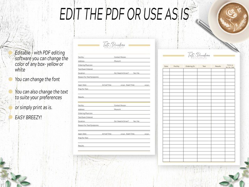 Printable Medical Templates for Radiology Tests &amp; Procedures ...