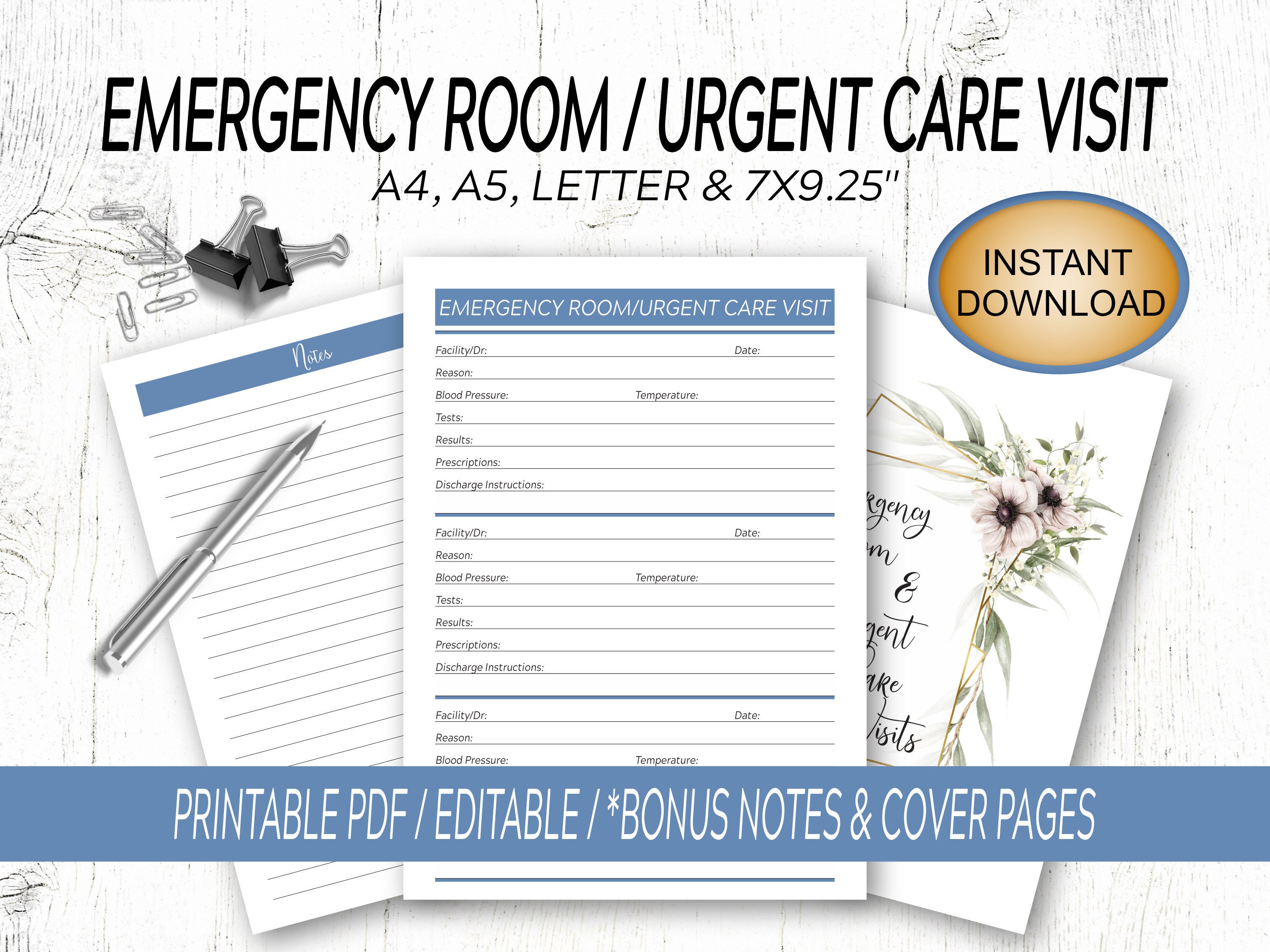 emergency room visit urgent care visit medical records etsy