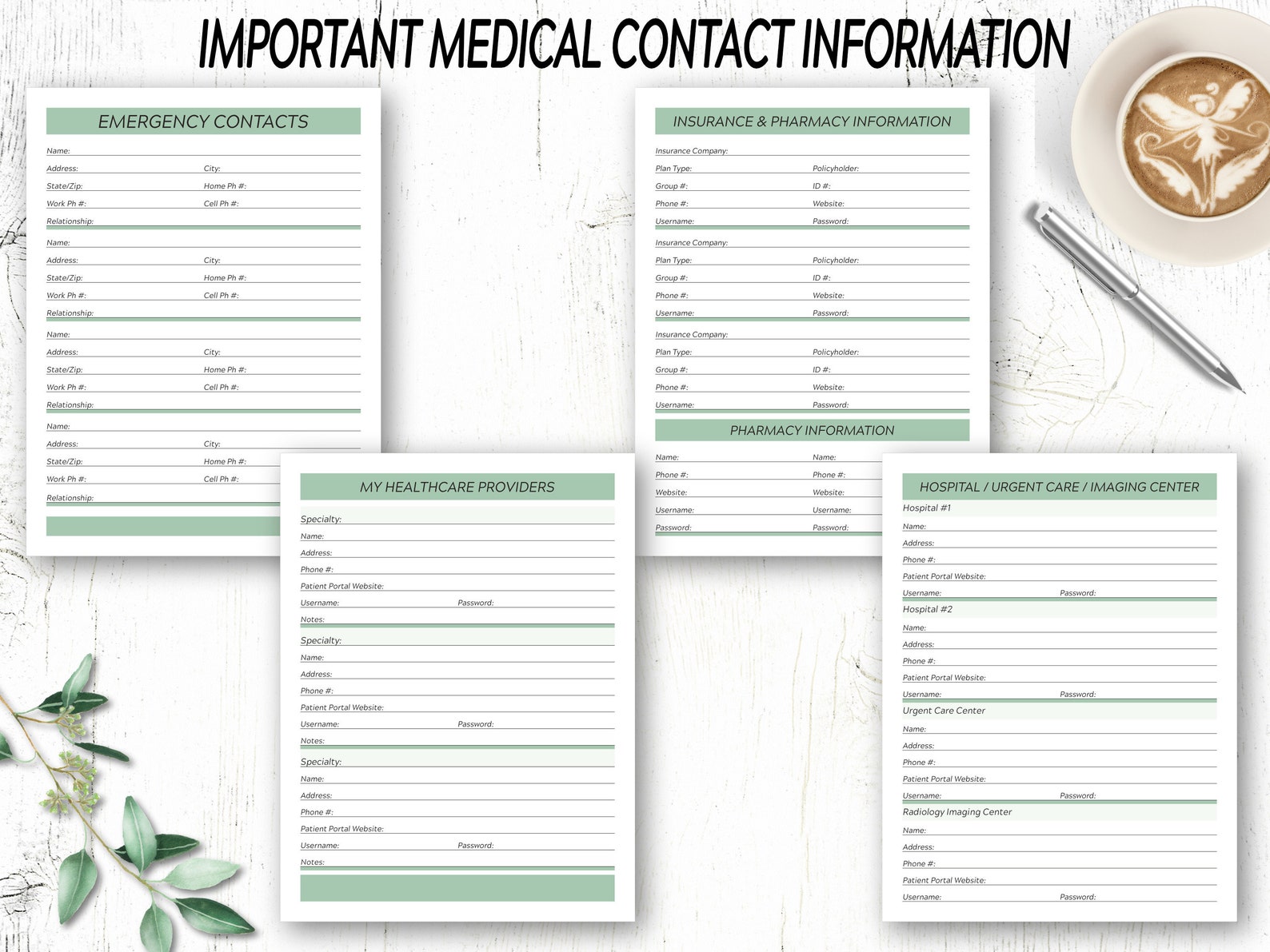 Medical Planner / Medical Printables / Healthcare Planner / - Etsy