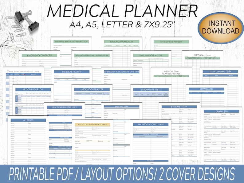 Medical Planner / Medical Printables / Healthcare Planner / - Etsy