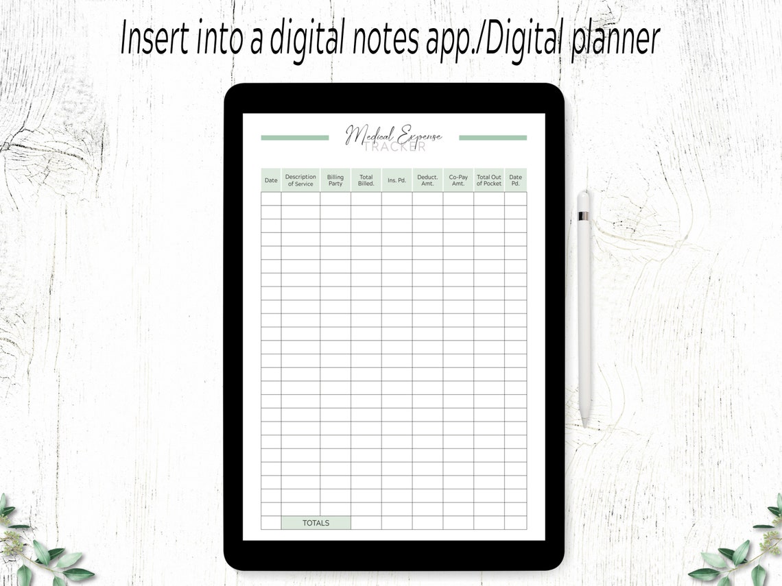 Medical Bills Tracker / Printable Medical Expense Templates ...