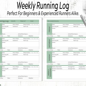 Running Journal / Running Log Printable / Running Calendar / Tracker ...