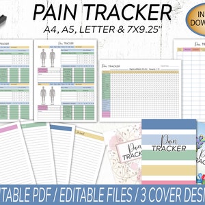 Pain Tracker / Chronic Pain Journal met Pain Chart & Pain Scale / Fibromyalgie Journal / Symptom Tracker Afdrukbaar