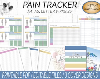 Chronic Pain Journal: Symptom Tracker with Pain Chart (Printable PDF)