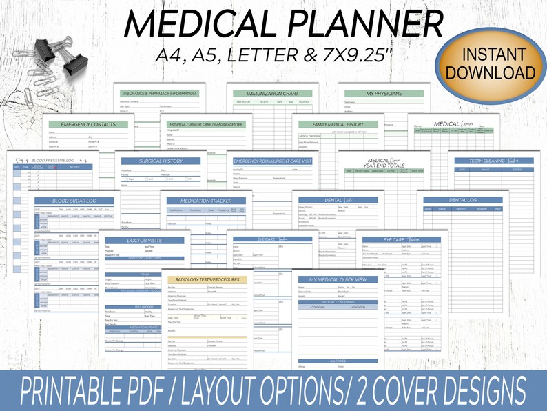Medical Planner / Medical Printables / Healthcare Planner / | Etsy