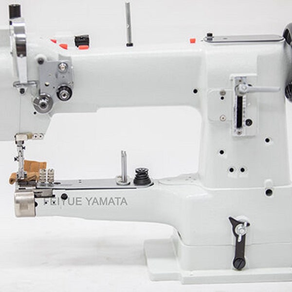 Yamata FY335 Walking Foot Cylinder Bed Industrial Sewing Machine with K/D Table, Stand and Servo Motor