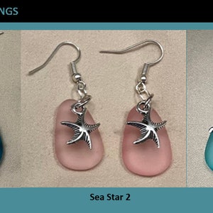 Boucles d'oreilles verre de mer et animaux marins image 7