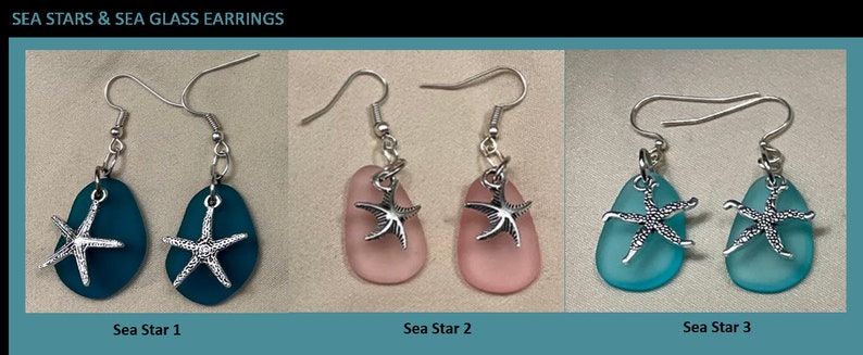 Boucles d'oreilles verre de mer et animaux marins image 7