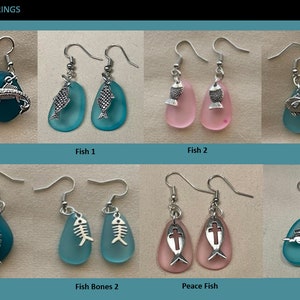 Boucles d'oreilles verre de mer et animaux marins image 10