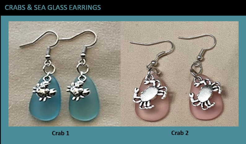 Boucles d'oreilles verre de mer et animaux marins image 3