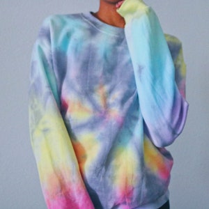 Black Rainbow Tie Dye Sweatshirt | Rainbow Tie Dye Sweatshirt | Black Rainbow Tie Die Shirt | Crewneck Pullover Sweatshirt